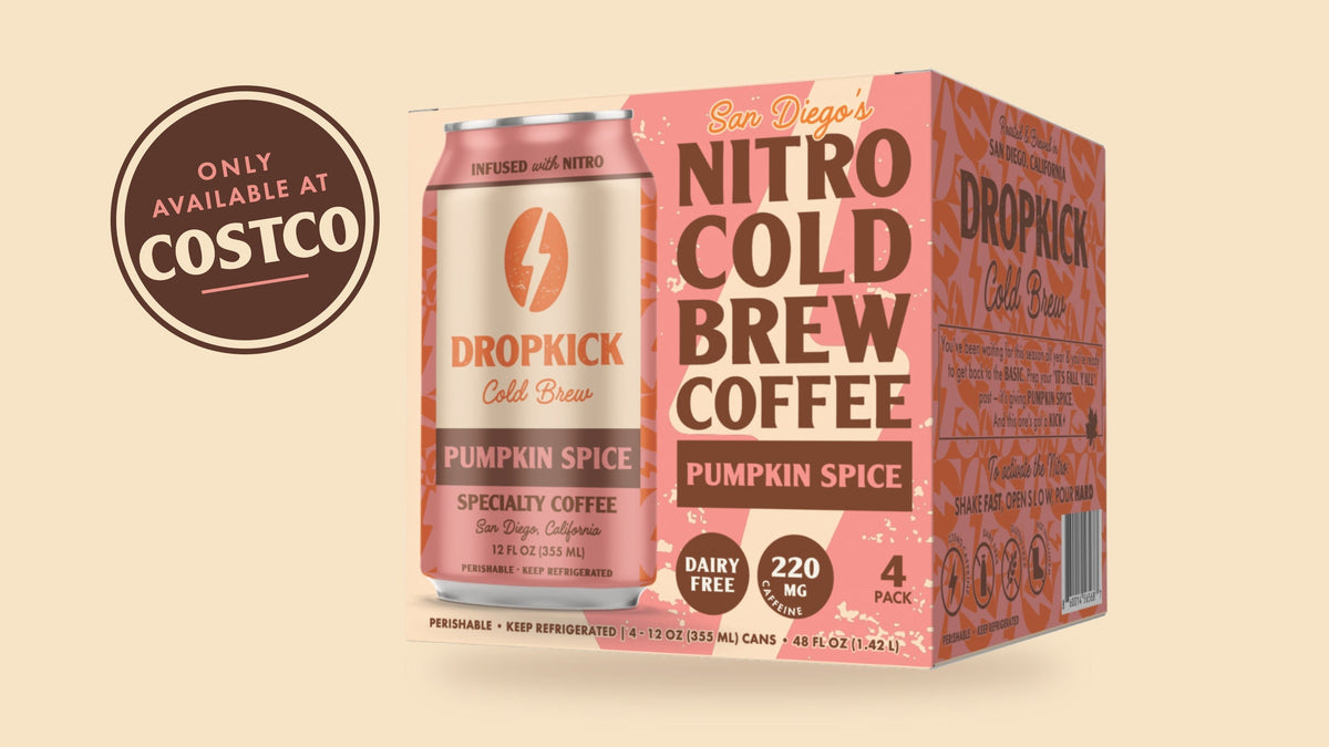 DropKick Pumpkin Spice Nitro Cold Brew 4-pack of 12 oz cans